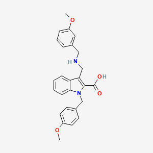 1-(4-Methoxybenzyl)-3-(((3-methoxybenzyl)amino)methyl)-1H-indole-2-carboxylic acid