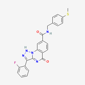 molecular formula C24H18FN5O2S B11289008 3-(2-fluorophenyl)-N-(4-(methylthio)benzyl)-5-oxo-4,5-dihydro-[1,2,3]triazolo[1,5-a]quinazoline-8-carboxamide 