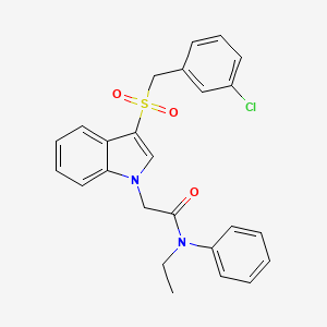 2-(3-((3-chlorobenzyl)sulfonyl)-1H-indol-1-yl)-N-ethyl-N-phenylacetamide