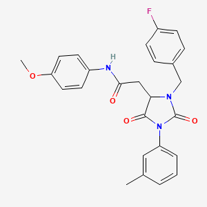 2-[3-(4-fluorobenzyl)-1-(3-methylphenyl)-2,5-dioxoimidazolidin-4-yl]-N-(4-methoxyphenyl)acetamide