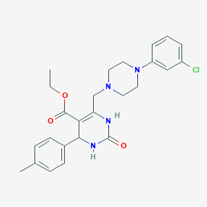 Ethyl 6-{[4-(3-chlorophenyl)piperazin-1-yl]methyl}-4-(4-methylphenyl)-2-oxo-1,2,3,4-tetrahydropyrimidine-5-carboxylate