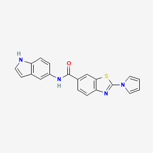 molecular formula C20H14N4OS B11289074 N-(1H-indol-5-yl)-2-(1H-pyrrol-1-yl)-1,3-benzothiazole-6-carboxamide 