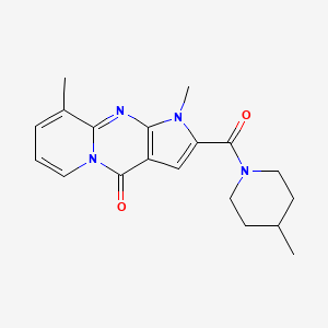 molecular formula C19H22N4O2 B11289111 1,9-Dimethyl-2-[(4-methylpiperidino)carbonyl]pyrido[1,2-A]pyrrolo[2,3-D]pyrimidin-4(1H)-one 