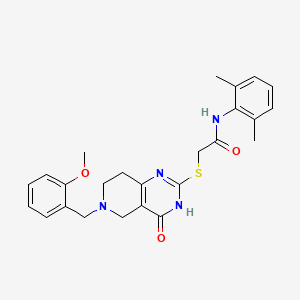 molecular formula C25H28N4O3S B11289115 N-(2,6-dimethylphenyl)-2-({6-[(2-methoxyphenyl)methyl]-4-oxo-3H,4H,5H,6H,7H,8H-pyrido[4,3-d]pyrimidin-2-yl}sulfanyl)acetamide 