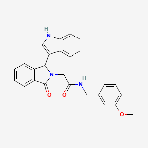 molecular formula C27H25N3O3 B11289130 N-(3-methoxybenzyl)-2-[1-(2-methyl-1H-indol-3-yl)-3-oxo-1,3-dihydro-2H-isoindol-2-yl]acetamide 