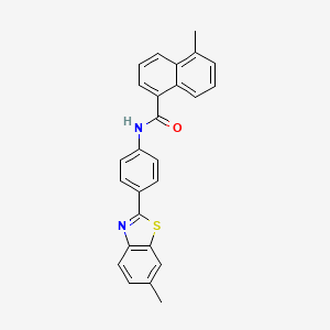 5-methyl-N-[4-(6-methyl-1,3-benzothiazol-2-yl)phenyl]naphthalene-1-carboxamide