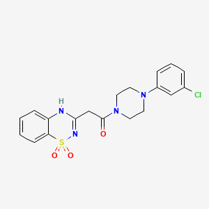 1-(4-(3-chlorophenyl)piperazin-1-yl)-2-(1,1-dioxido-2H-benzo[e][1,2,4]thiadiazin-3-yl)ethanone