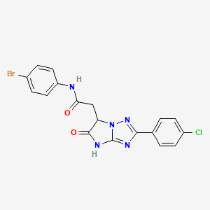 molecular formula C18H13BrClN5O2 B11289164 N-(4-bromophenyl)-2-[2-(4-chlorophenyl)-5-oxo-5,6-dihydro-4H-imidazo[1,2-b][1,2,4]triazol-6-yl]acetamide 