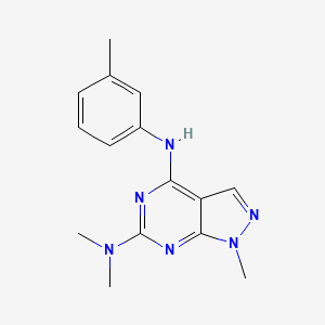 molecular formula C15H18N6 B11289198 N~6~,N~6~,1-trimethyl-N~4~-(3-methylphenyl)-1H-pyrazolo[3,4-d]pyrimidine-4,6-diamine 