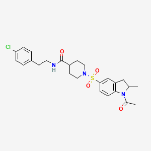 1-[(1-acetyl-2-methyl-2,3-dihydro-1H-indol-5-yl)sulfonyl]-N-[2-(4-chlorophenyl)ethyl]piperidine-4-carboxamide