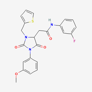 N-(3-fluorophenyl)-2-[1-(3-methoxyphenyl)-2,5-dioxo-3-(thiophen-2-ylmethyl)imidazolidin-4-yl]acetamide