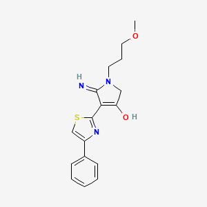 molecular formula C17H19N3O2S B11289237 5-amino-1-(3-methoxypropyl)-4-(4-phenyl-1,3-thiazol-2-yl)-1,2-dihydro-3H-pyrrol-3-one 