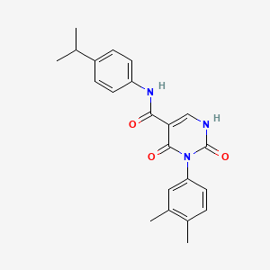 molecular formula C22H23N3O3 B11289254 3-(3,4-dimethylphenyl)-N-(4-isopropylphenyl)-2,4-dioxo-1,2,3,4-tetrahydropyrimidine-5-carboxamide 