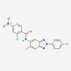 2-chloro-N-[2-(4-chlorophenyl)-6-methyl-2H-benzotriazol-5-yl]-4-nitrobenzamide