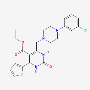 Ethyl 6-{[4-(3-chlorophenyl)piperazin-1-yl]methyl}-2-oxo-4-(thiophen-2-yl)-1,2,3,4-tetrahydropyrimidine-5-carboxylate