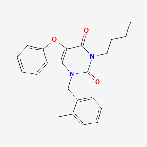 3-Butyl-1-[(2-methylphenyl)methyl]-[1]benzofuro[3,2-d]pyrimidine-2,4-dione