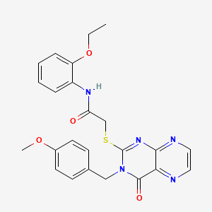 N-(2-ethoxyphenyl)-2-({3-[(4-methoxyphenyl)methyl]-4-oxo-3,4-dihydropteridin-2-yl}sulfanyl)acetamide