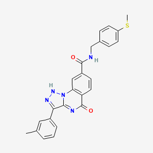 molecular formula C25H21N5O2S B11289330 3-(3-methylphenyl)-N-{[4-(methylsulfanyl)phenyl]methyl}-5-oxo-4H,5H-[1,2,3]triazolo[1,5-a]quinazoline-8-carboxamide 