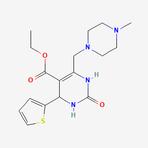 molecular formula C17H24N4O3S B11289366 Ethyl 6-[(4-methylpiperazin-1-yl)methyl]-2-oxo-4-(thiophen-2-yl)-1,2,3,4-tetrahydropyrimidine-5-carboxylate 