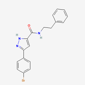 3-(4-bromophenyl)-N-(2-phenylethyl)-1H-pyrazole-5-carboxamide