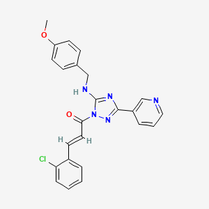 molecular formula C24H20ClN5O2 B11289373 (2E)-3-(2-chlorophenyl)-1-{5-[(4-methoxybenzyl)amino]-3-(pyridin-3-yl)-1H-1,2,4-triazol-1-yl}prop-2-en-1-one 