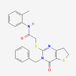 2-((3-benzyl-4-oxo-3,4,6,7-tetrahydrothieno[3,2-d]pyrimidin-2-yl)thio)-N-(o-tolyl)acetamide