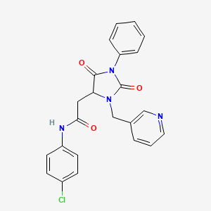 N-(4-chlorophenyl)-2-[2,5-dioxo-1-phenyl-3-(pyridin-3-ylmethyl)imidazolidin-4-yl]acetamide