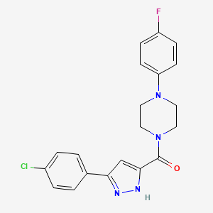 1-[3-(4-Chlorophenyl)-1H-pyrazole-5-carbonyl]-4-(4-fluorophenyl)piperazine