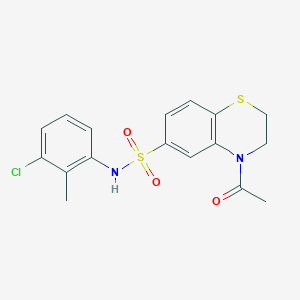 4-acetyl-N-(3-chloro-2-methylphenyl)-3,4-dihydro-2H-1,4-benzothiazine-6-sulfonamide