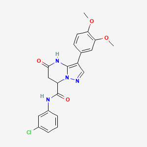 N-(3-chlorophenyl)-3-(3,4-dimethoxyphenyl)-5-hydroxy-6,7-dihydropyrazolo[1,5-a]pyrimidine-7-carboxamide