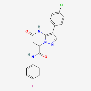 3-(4-chlorophenyl)-N-(4-fluorophenyl)-5-oxo-4,5,6,7-tetrahydropyrazolo[1,5-a]pyrimidine-7-carboxamide