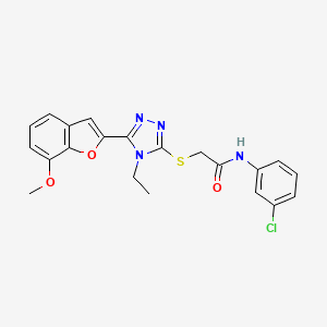 N-(3-chlorophenyl)-2-{[4-ethyl-5-(7-methoxy-1-benzofuran-2-yl)-4H-1,2,4-triazol-3-yl]sulfanyl}acetamide