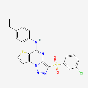 3-[(3-chlorophenyl)sulfonyl]-N-(4-ethylphenyl)thieno[2,3-e][1,2,3]triazolo[1,5-a]pyrimidin-5-amine