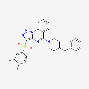 molecular formula C29H29N5O2S B11289508 5-(4-Benzylpiperidin-1-yl)-3-[(3,4-dimethylphenyl)sulfonyl][1,2,3]triazolo[1,5-a]quinazoline 