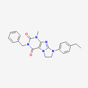 molecular formula C23H23N5O2 B11289541 2-Benzyl-6-(4-ethylphenyl)-4-methyl-7,8-dihydropurino[7,8-a]imidazole-1,3-dione 