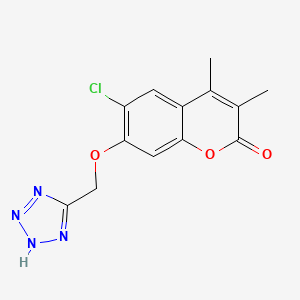 6-chloro-3,4-dimethyl-7-(1H-tetrazol-5-ylmethoxy)-2H-chromen-2-one