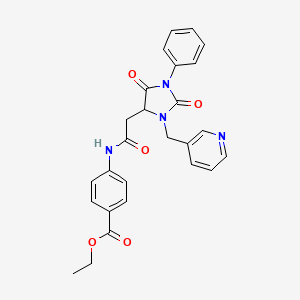 Ethyl 4-({[2,5-dioxo-1-phenyl-3-(pyridin-3-ylmethyl)imidazolidin-4-yl]acetyl}amino)benzoate