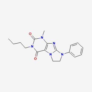 molecular formula C18H21N5O2 B11289559 2-Butyl-4-methyl-6-phenyl-7,8-dihydropurino[7,8-a]imidazole-1,3-dione 