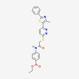 Ethyl 4-(2-((6-(4-methyl-2-phenylthiazol-5-yl)pyridazin-3-yl)thio)acetamido)benzoate