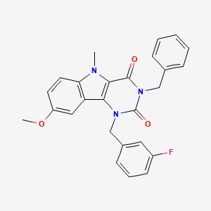 3-benzyl-1-(3-fluorobenzyl)-8-methoxy-5-methyl-1H-pyrimido[5,4-b]indole-2,4(3H,5H)-dione