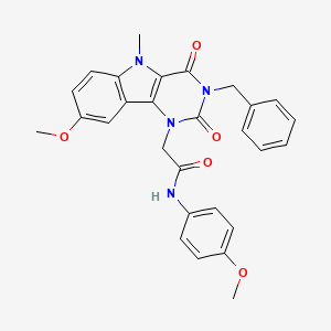 2-(3-benzyl-8-methoxy-5-methyl-2,4-dioxo-2,3,4,5-tetrahydro-1H-pyrimido[5,4-b]indol-1-yl)-N-(4-methoxyphenyl)acetamide