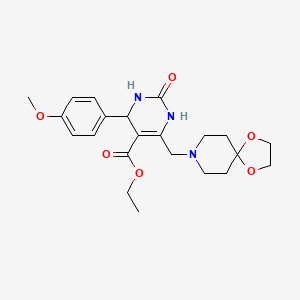 Ethyl 6-(1,4-dioxa-8-azaspiro[4.5]dec-8-ylmethyl)-4-(4-methoxyphenyl)-2-oxo-1,2,3,4-tetrahydropyrimidine-5-carboxylate