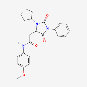 2-(3-cyclopentyl-2,5-dioxo-1-phenylimidazolidin-4-yl)-N-(4-methoxyphenyl)acetamide