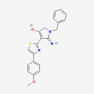 molecular formula C21H19N3O2S B11289661 5-amino-1-benzyl-4-[4-(4-methoxyphenyl)-1,3-thiazol-2-yl]-1,2-dihydro-3H-pyrrol-3-one 