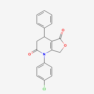 molecular formula C19H14ClNO3 B11289688 1-(4-chlorophenyl)-4-phenyl-4,7-dihydrofuro[3,4-b]pyridine-2,5(1H,3H)-dione 