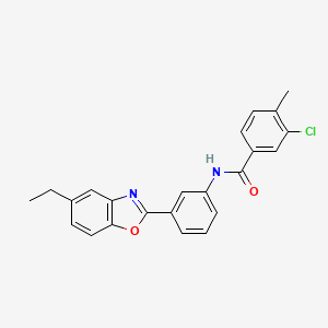 molecular formula C23H19ClN2O2 B11289702 3-chloro-N-[3-(5-ethyl-1,3-benzoxazol-2-yl)phenyl]-4-methylbenzamide 