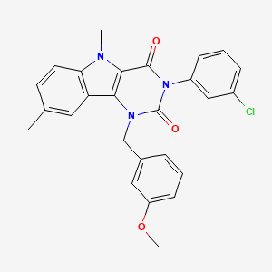 molecular formula C26H22ClN3O3 B11289715 3-(3-chlorophenyl)-1-(3-methoxybenzyl)-5,8-dimethyl-1H-pyrimido[5,4-b]indole-2,4(3H,5H)-dione 