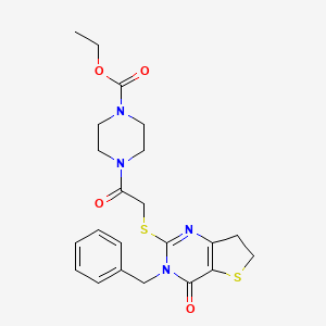 Ethyl 4-(2-((3-benzyl-4-oxo-3,4,6,7-tetrahydrothieno[3,2-d]pyrimidin-2-yl)thio)acetyl)piperazine-1-carboxylate