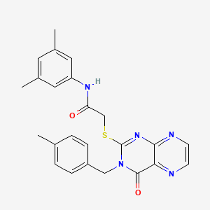 N-(3,5-dimethylphenyl)-2-({3-[(4-methylphenyl)methyl]-4-oxo-3,4-dihydropteridin-2-yl}sulfanyl)acetamide