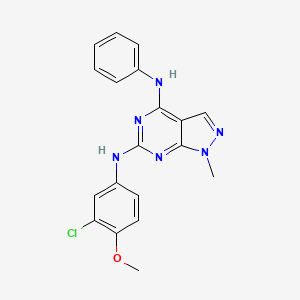 molecular formula C19H17ClN6O B11289739 N~6~-(3-chloro-4-methoxyphenyl)-1-methyl-N~4~-phenyl-1H-pyrazolo[3,4-d]pyrimidine-4,6-diamine 